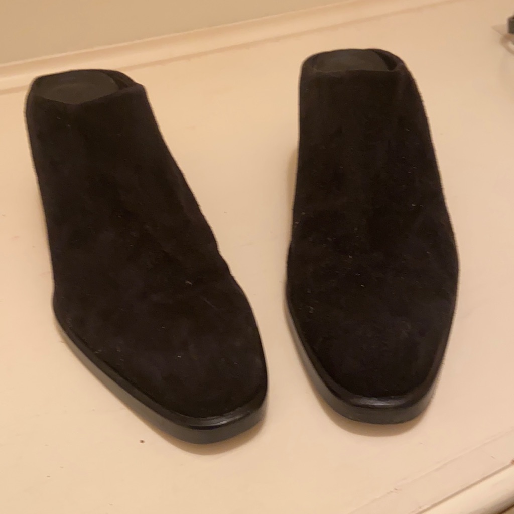 Joan & David Black Suede Mules